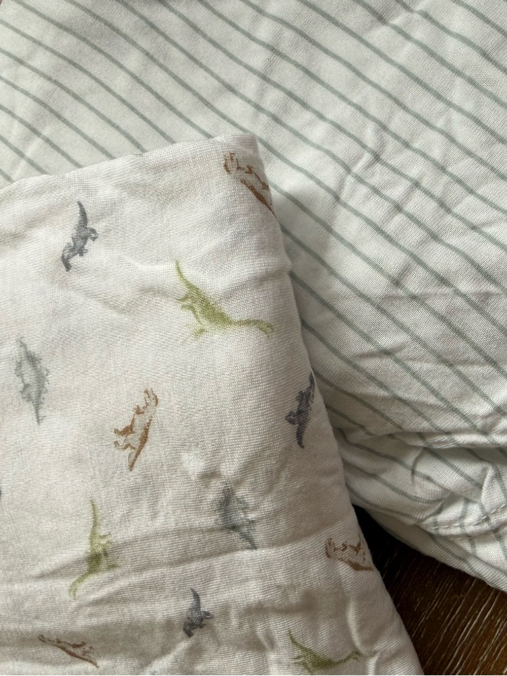 Soft Dinosaur Print & Stripped Baby Swaddle Blankets
